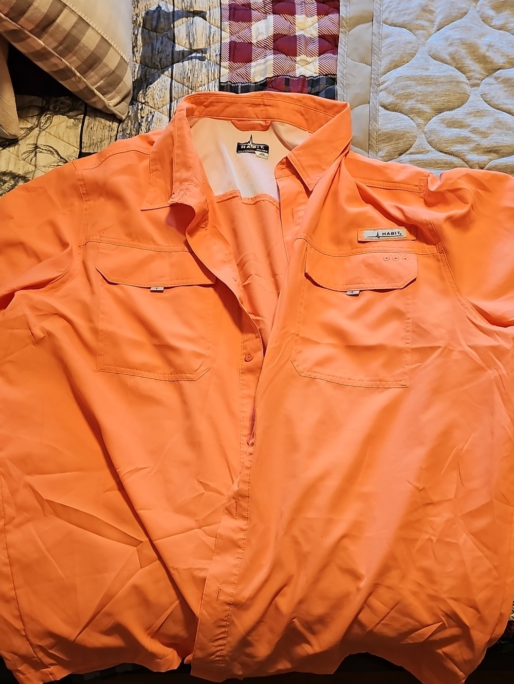 Habit Men’s Casual Button-Down Shirt in Orange